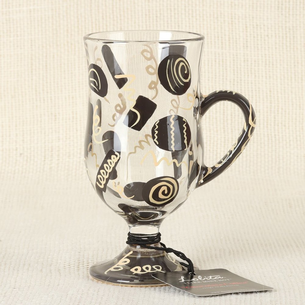 Lolita "I like Mine Hot" Chocolate Coffee Mug Glass Hand Painted Retired